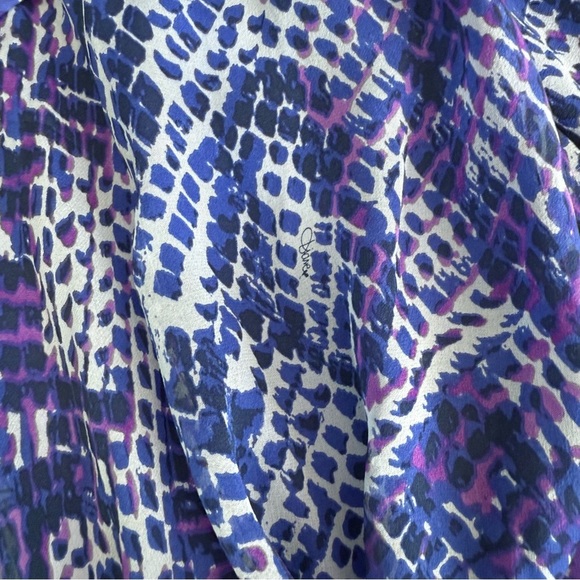 Diane Von Furstenberg Blue and Purple Long Sleeve Dress - Picture 13 of 15